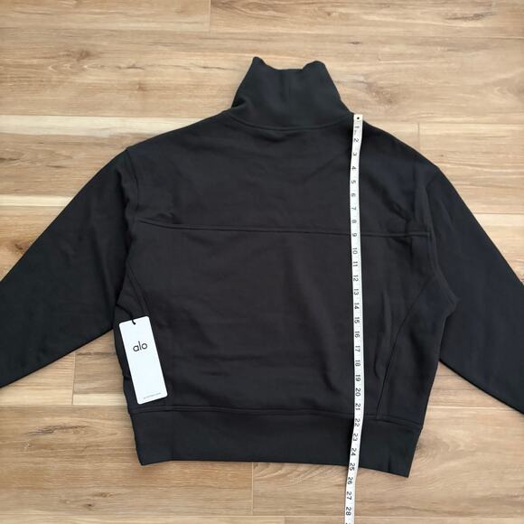 Alo Hazy Mock Neck Pullover Charcoal Green XS - Picture 5 of 8